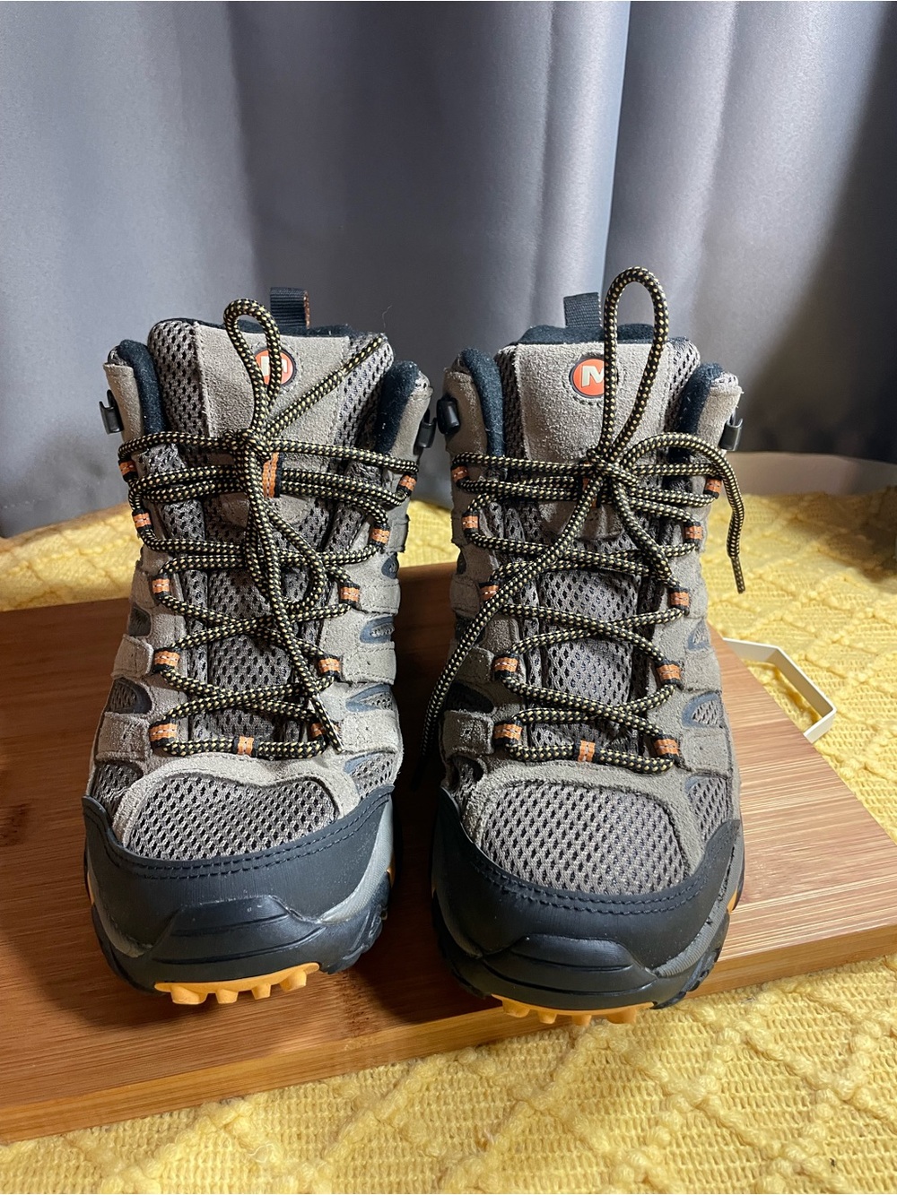 Merrell Men's Gray and Black Hiking Boots with Vibram Soles